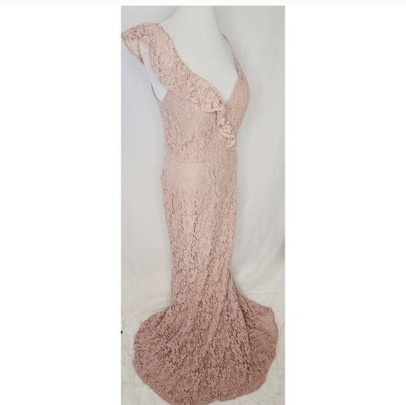 Hayley Paige Occasions Style 52200 Bridesmaids Dress Dusty Rose A-Line Size 14 - Picture 8 of 11